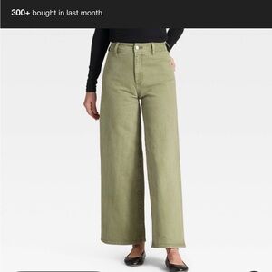 Universal Thread Sailor Wide-leg Spruce Green Denim Pants - 0